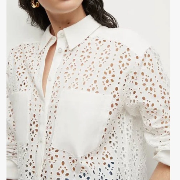 VERONICA BEARD Aderes Eyelet Shirt in White - Size 16 - NWT Brand new! - Picture 3 of 10
